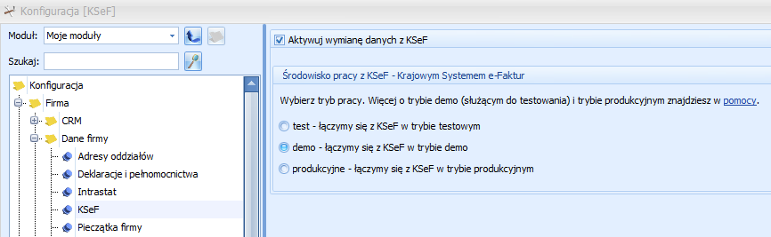 Comarch ERP Optima - Aktywuj wymianę danych z KSeF